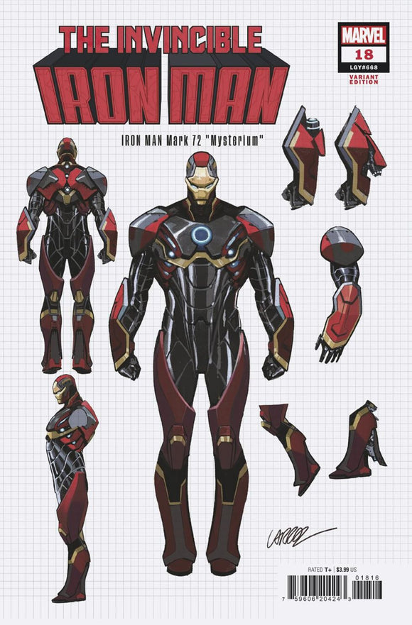 Invincible Iron Man #18 10 Cop y Incv Pepe Larraz Design Var