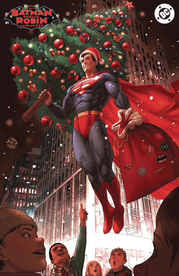 Dcs Batman Smells Robin Laid A n Egg #1 Os Cvr C Santa Fung